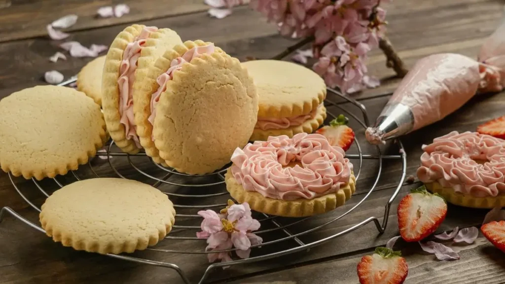 Soft and chewy strawberry cheesecake cookies with a creamy cream cheese filling, made with fresh strawberries and baked to golden perfection.