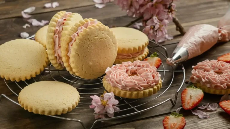 Soft and chewy strawberry cheesecake cookies with a creamy cream cheese filling, made with fresh strawberries and baked to golden perfection.